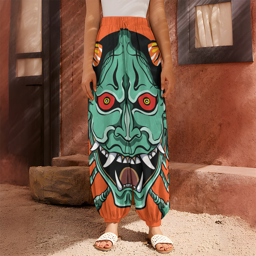 Japanese Demon Print Harem Pants