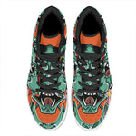 Japanese Demon Print High Top Leather Sneakers