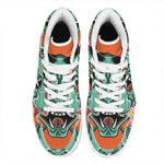 Japanese Demon Print High Top Leather Sneakers