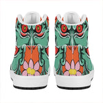 Japanese Demon Print High Top Leather Sneakers