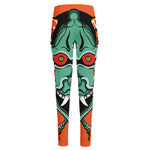 Japanese Demon Print High-Waisted Pocket Leggings