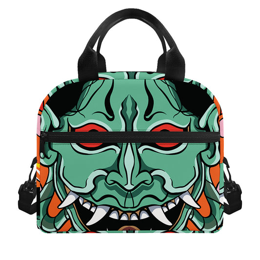 Japanese Demon Print Insulated Lunch Bag