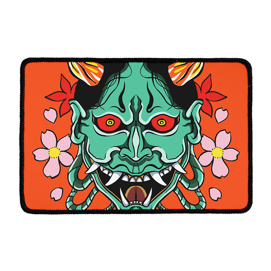 Japanese Demon Print Kitchen Mat