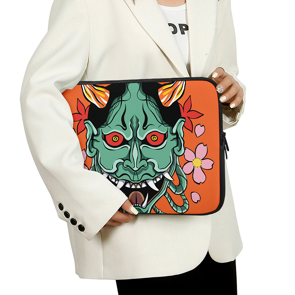 Japanese Demon Print Laptop Sleeve