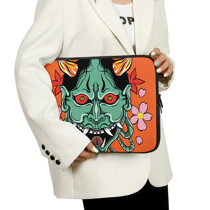 Japanese Demon Print Laptop Sleeve