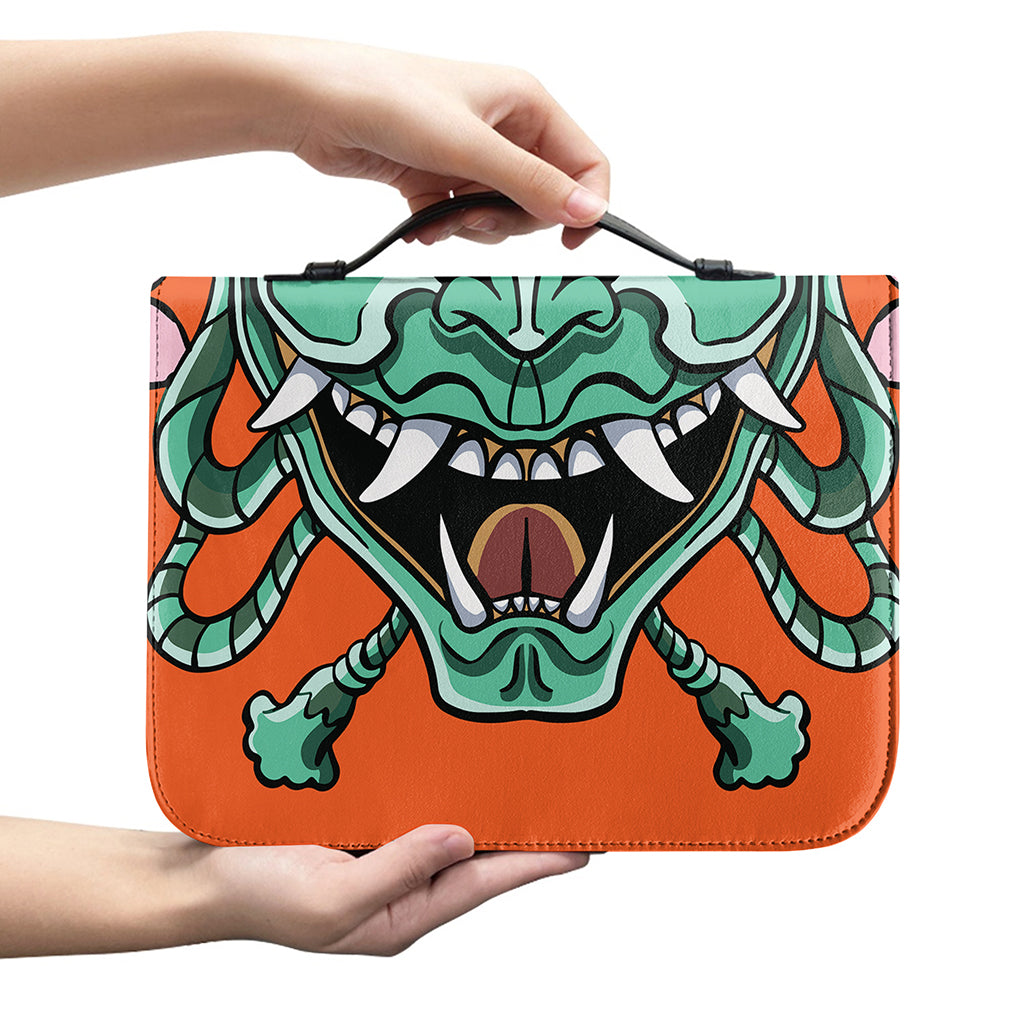 Japanese Demon Print Leather Bible Cover
