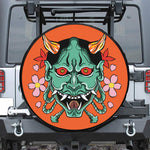 Japanese Demon Print Leather Spare Tire Cover