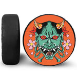 Japanese Demon Print Leather Spare Tire Cover