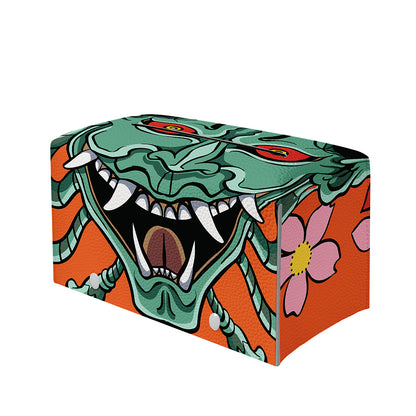 Japanese Demon Print Leather Tissue Box Cover