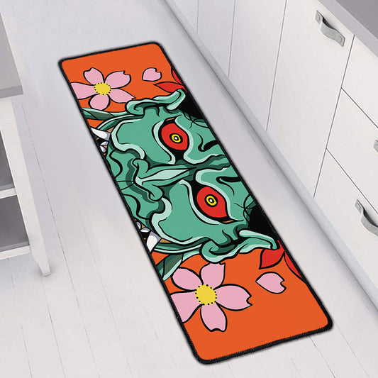 Japanese Demon Print Long Kitchen Mat