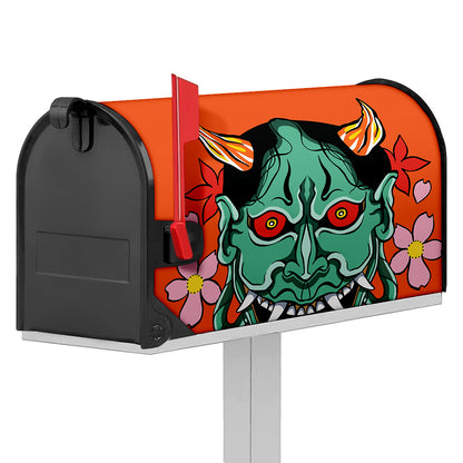 Japanese Demon Print Mailbox Cover