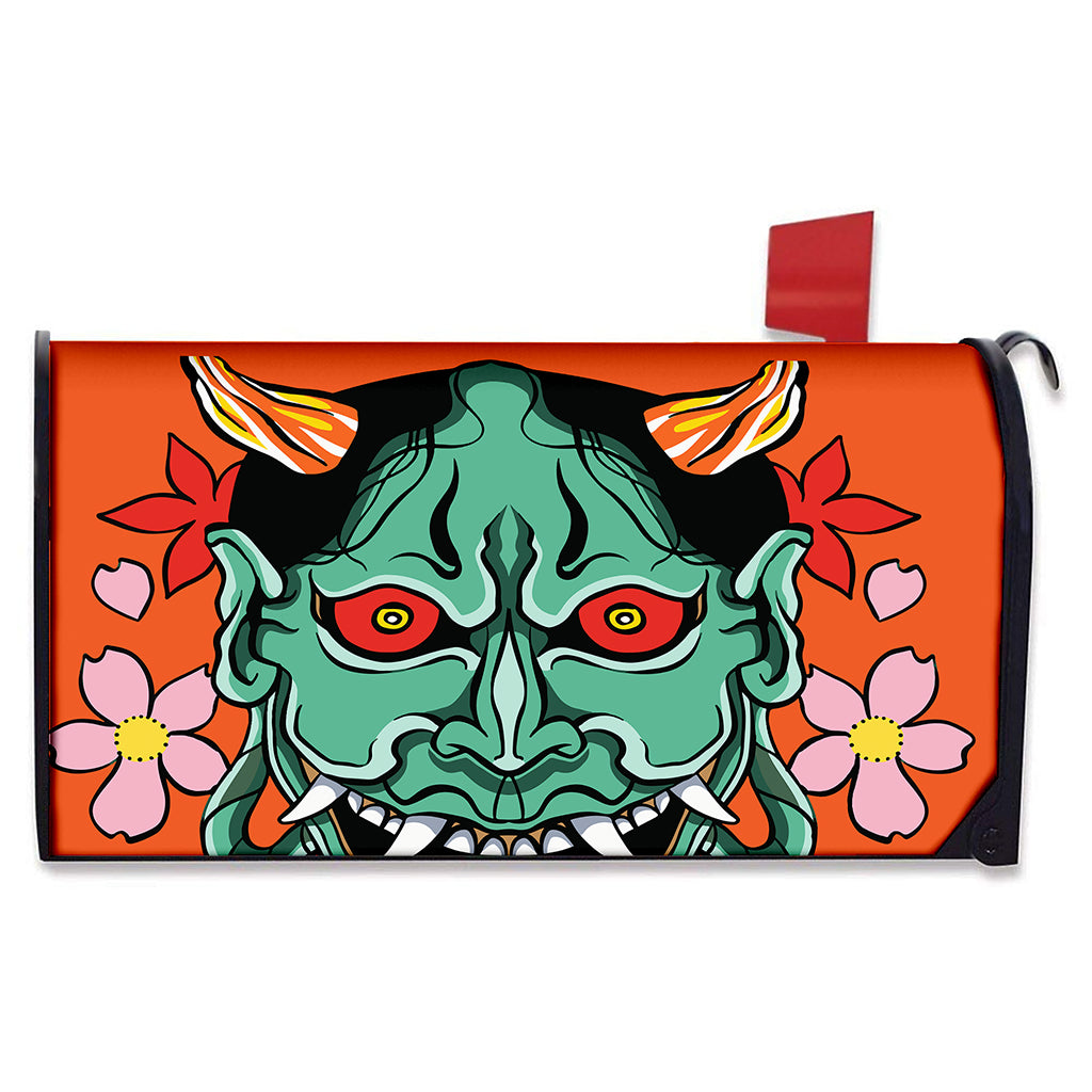 Japanese Demon Print Mailbox Cover