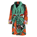 Japanese Demon Print Men's Bathrobe