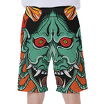 Japanese Demon Print Men's Beach Shorts