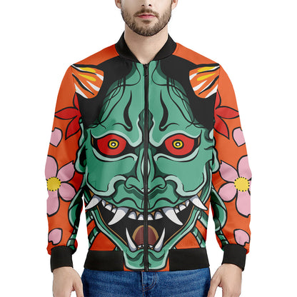 Japanese Demon Print Men's Bomber Jacket