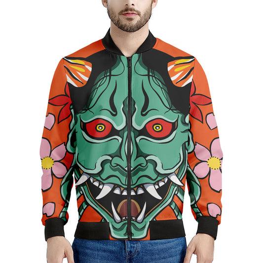 Japanese Demon Print Men's Bomber Jacket