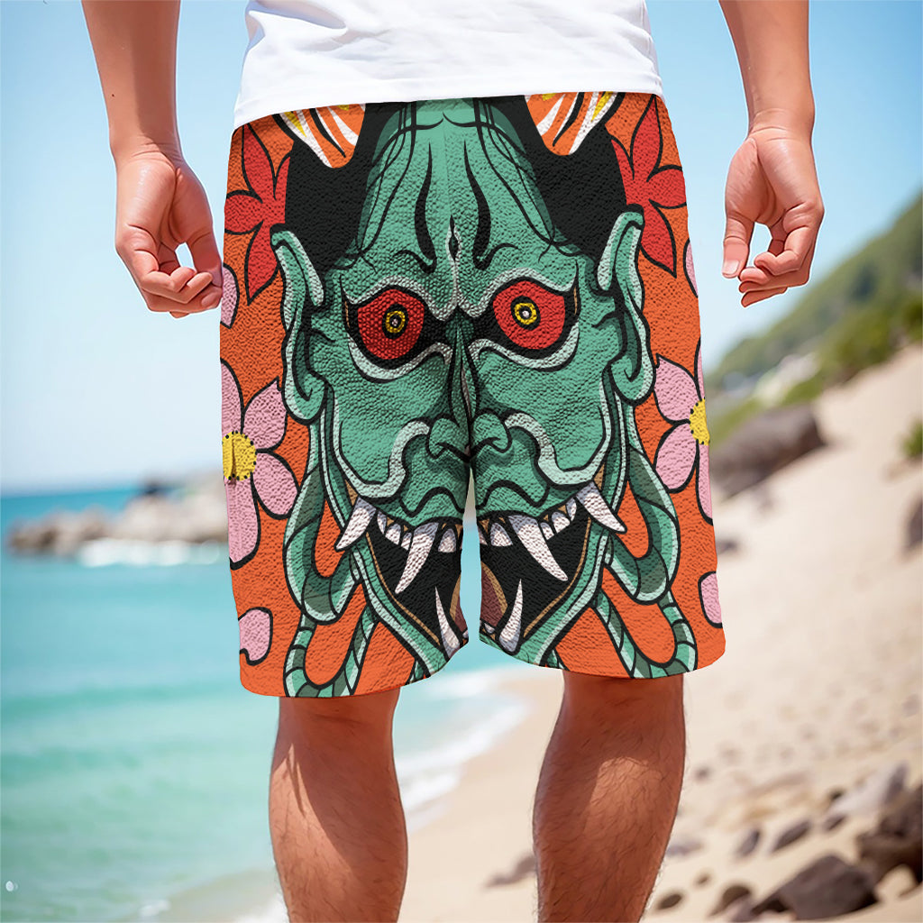 Japanese Demon Print Men's Cargo Shorts