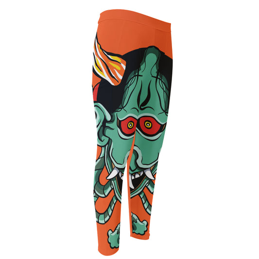 Japanese Demon Print Men's Compression Pants