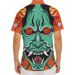 Japanese Demon Print Men's Deep V-Neck Shirt