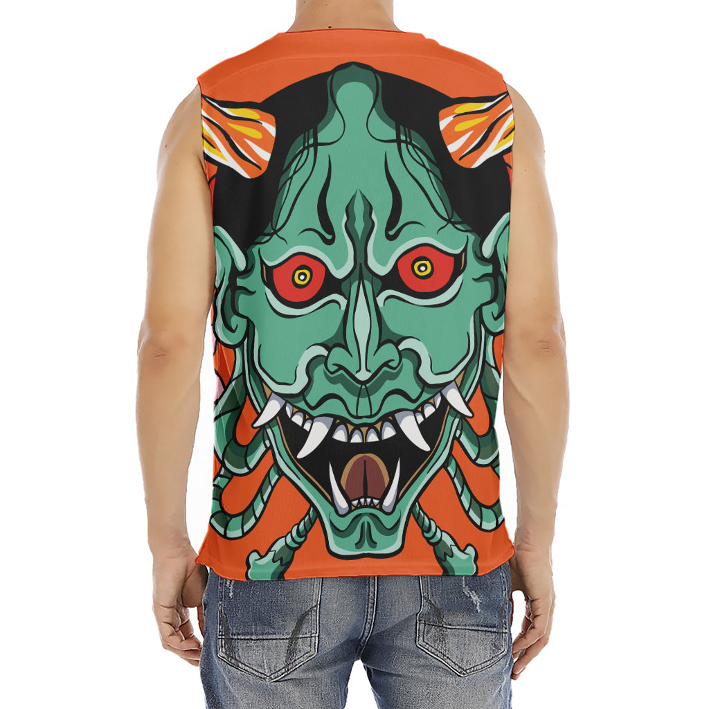 Japanese Demon Print Men's Fitness Tank Top