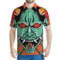 Japanese Demon Print Men's Polo Shirt