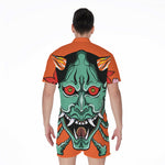 Japanese Demon Print Men's Rompers