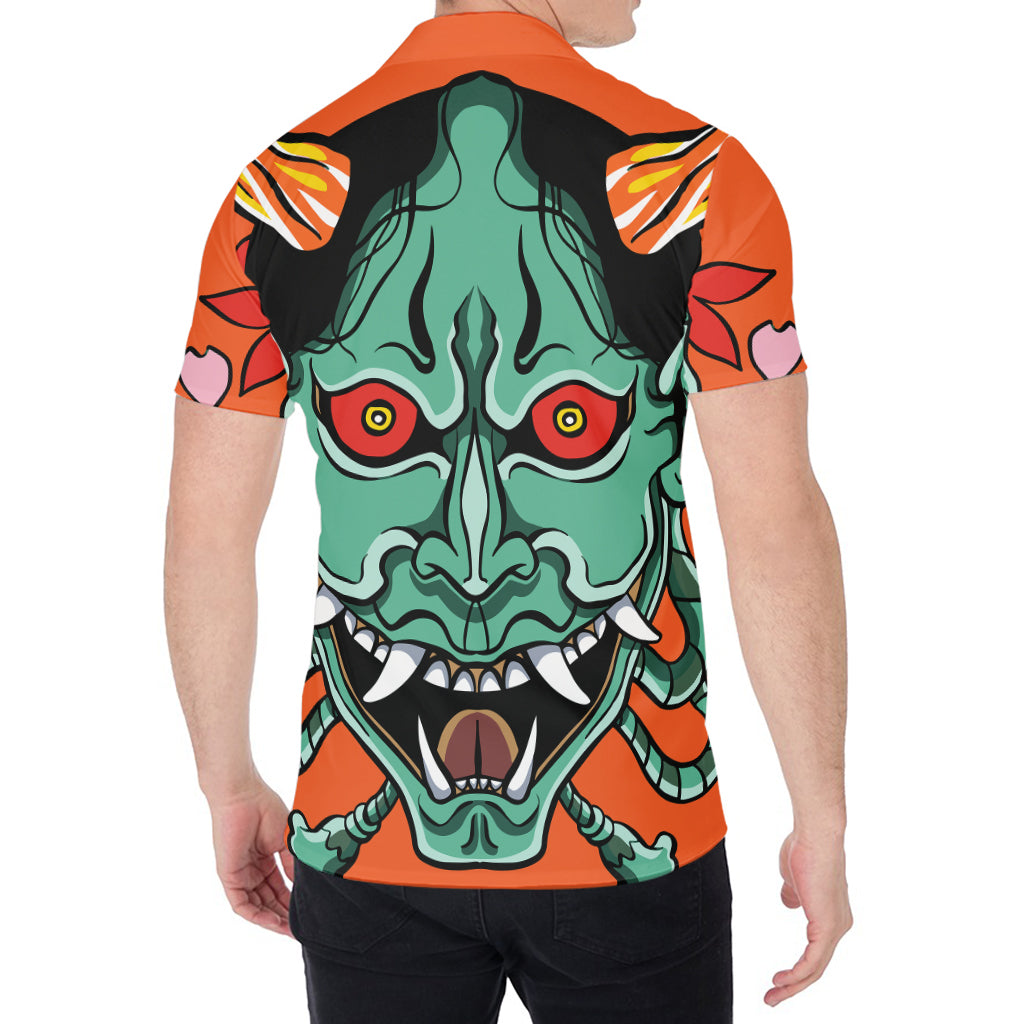 Japanese Demon Print Men's Shirt