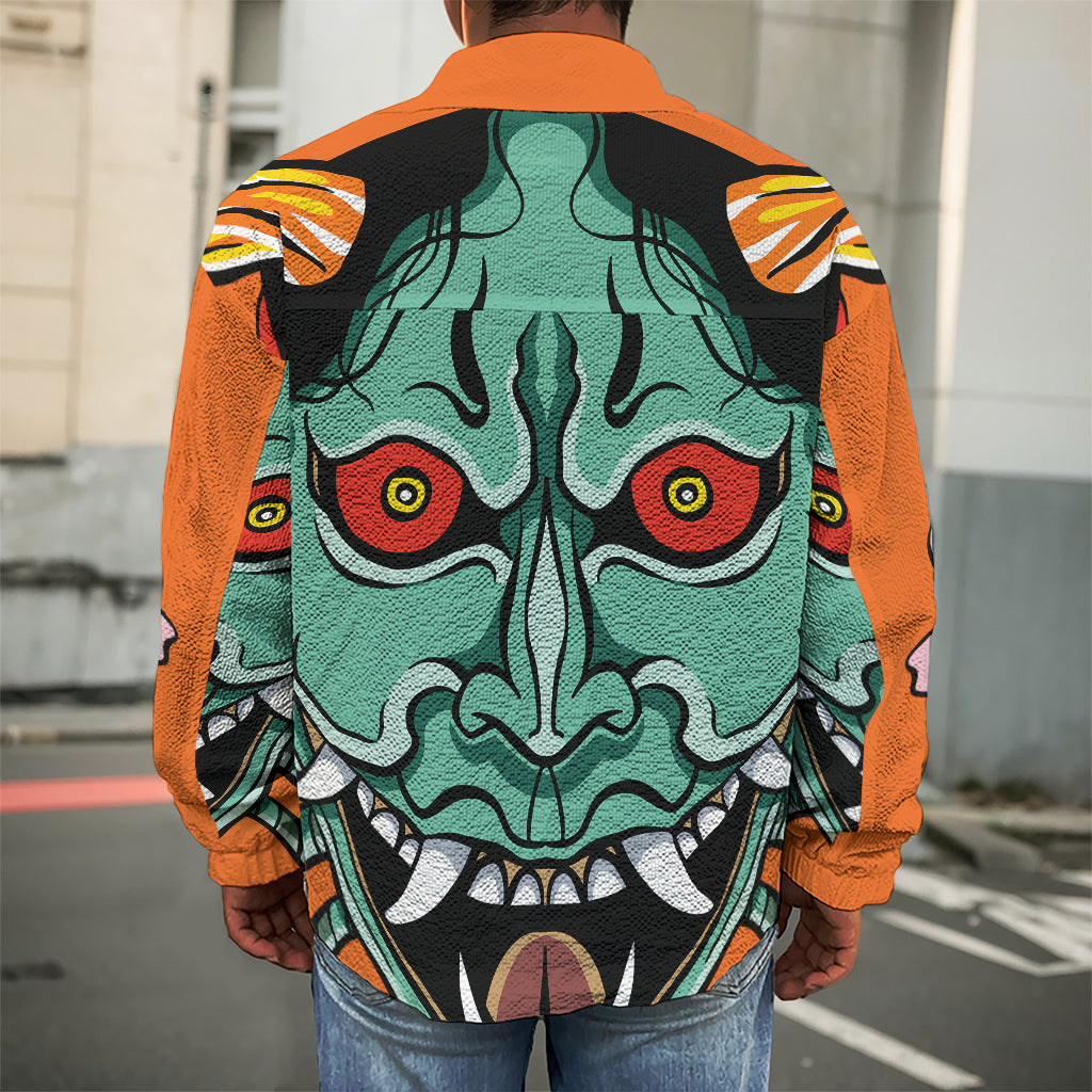 Japanese Demon Print Men's Shirt Jacket