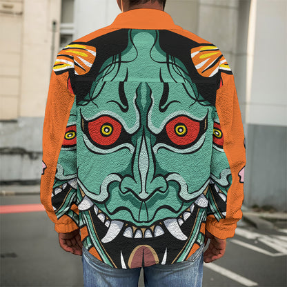 Japanese Demon Print Men's Shirt Jacket