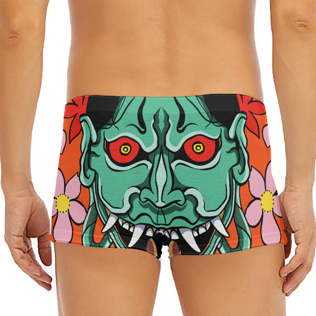 Japanese Demon Print Men's Short Boxer Briefs