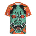 Japanese Demon Print Men's Athletic T-Shirt