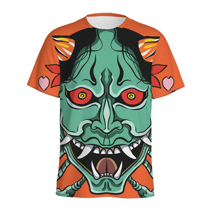 Japanese Demon Print Men's Sports T-Shirt