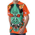 Japanese Demon Print Men's Velvet T-Shirt