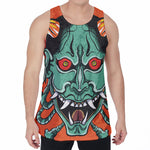 Japanese Demon Print Men's Velvet Tank Top