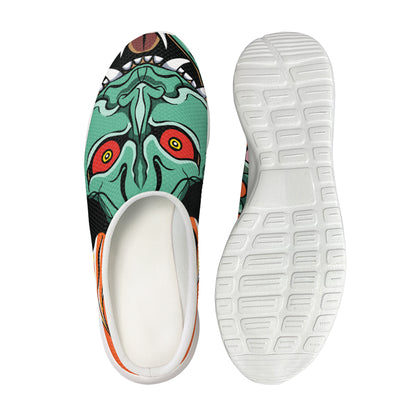 Japanese Demon Print Mesh Casual Shoes
