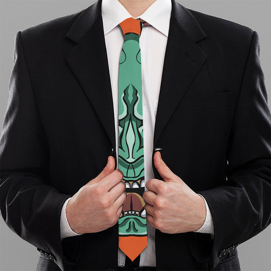 Japanese Demon Print Necktie