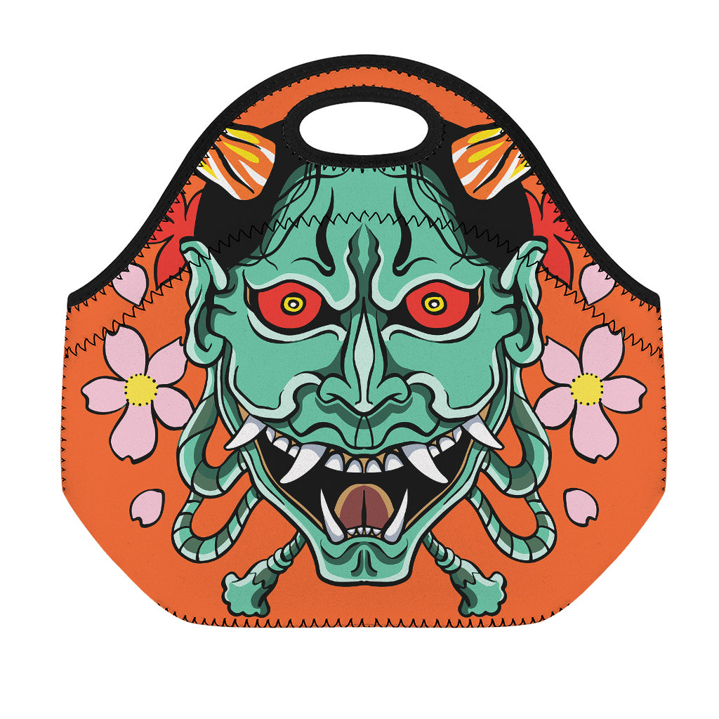 Japanese Demon Print Neoprene Lunch Bag
