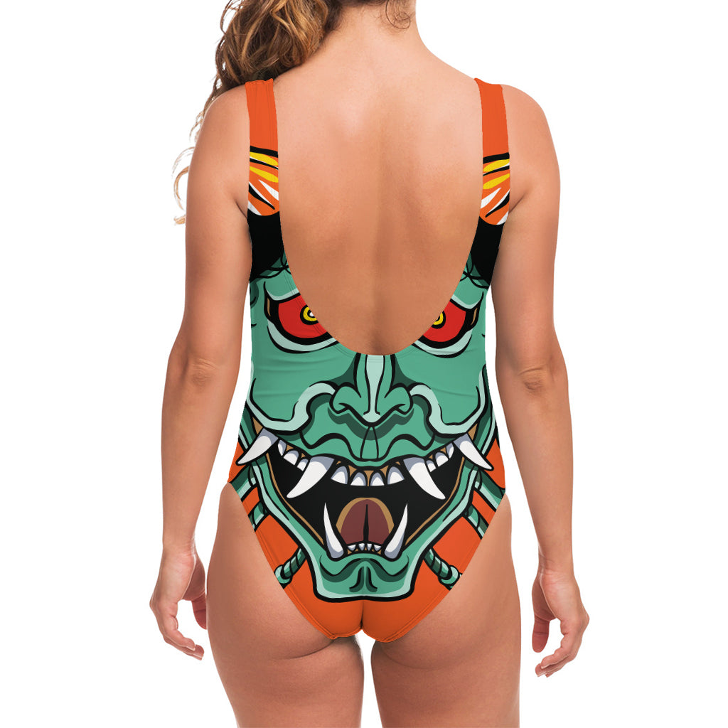 Japanese Demon Print One Piece Swimsuit