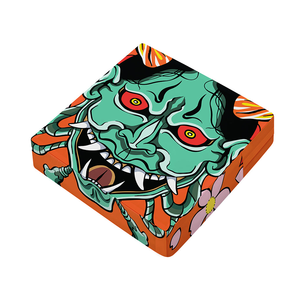 Japanese Demon Print Outdoor Seat Cushion Cover