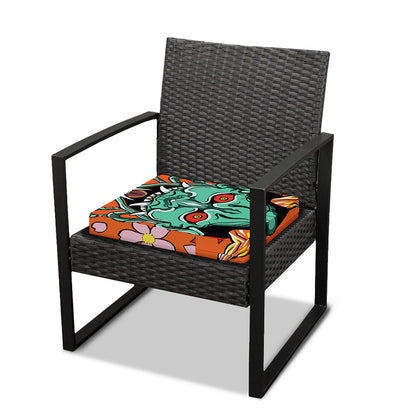 Japanese Demon Print Outdoor Seat Cushion Cover