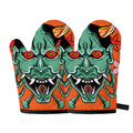 Japanese Demon Print Oven Mitts