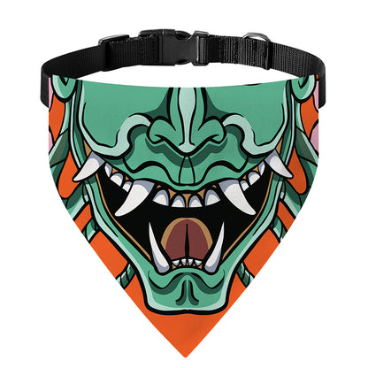 Japanese Demon Print Over The Collar Dog Bandana