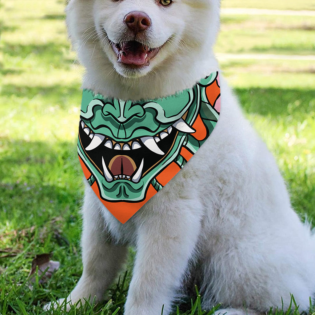 Japanese Demon Print Over The Collar Dog Bandana