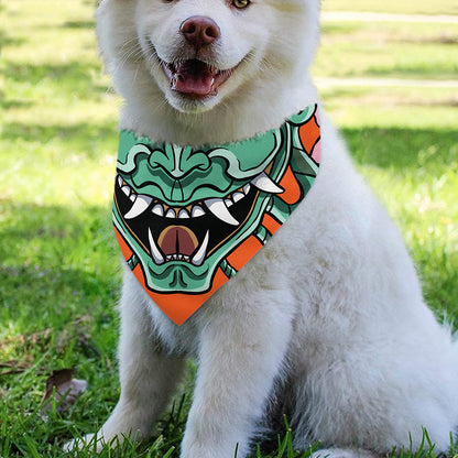 Japanese Demon Print Over The Collar Dog Bandana