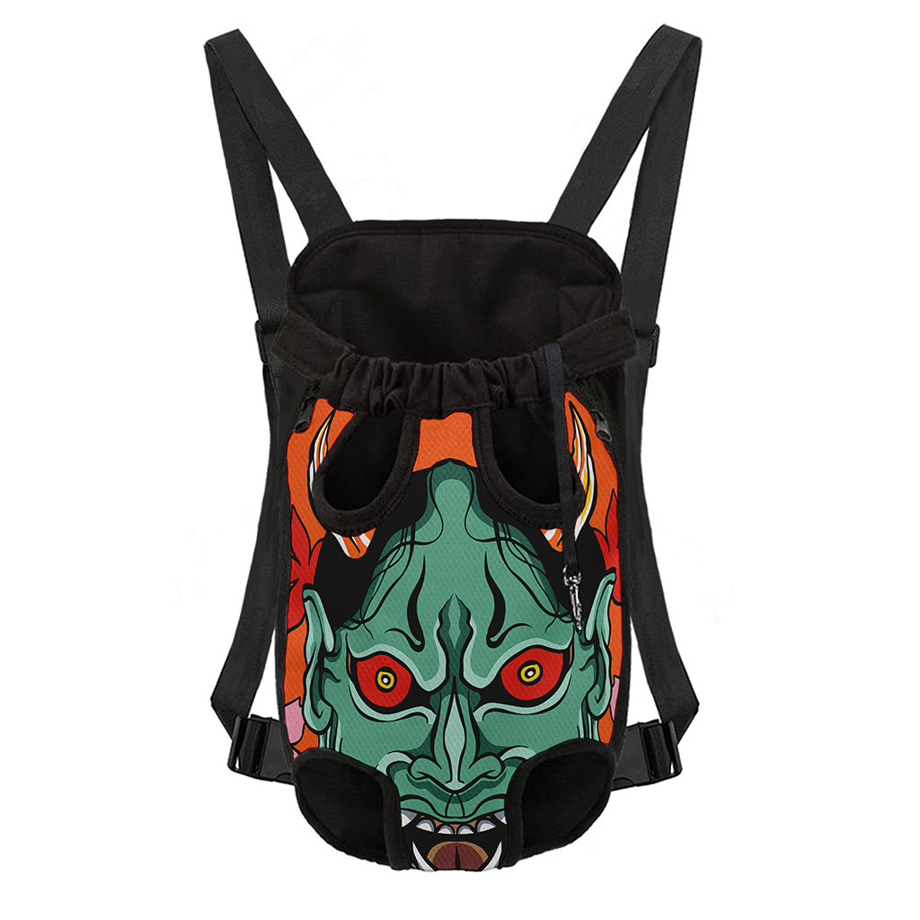 Japanese Demon Print Pet Carrier Backpack