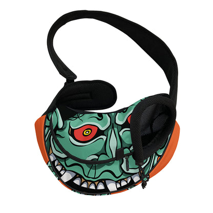 Japanese Demon Print Pet Sling Carrier