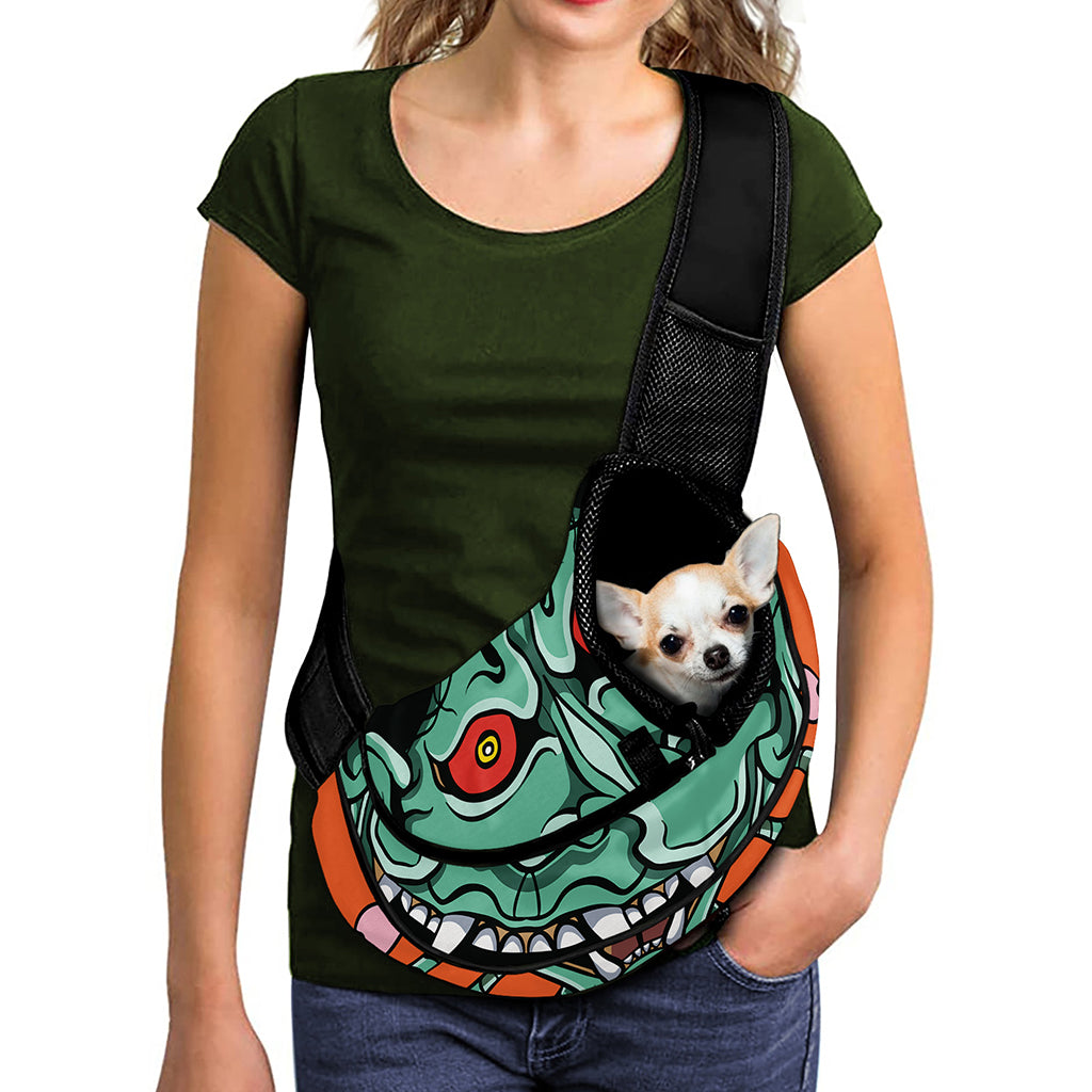 Japanese Demon Print Pet Sling Carrier