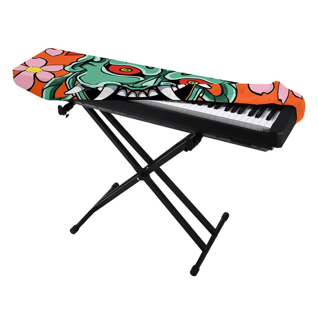 Japanese Demon Print Piano Keyboard Cover