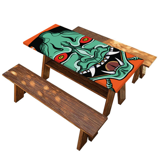 Japanese Demon Print Picnic Table Cover