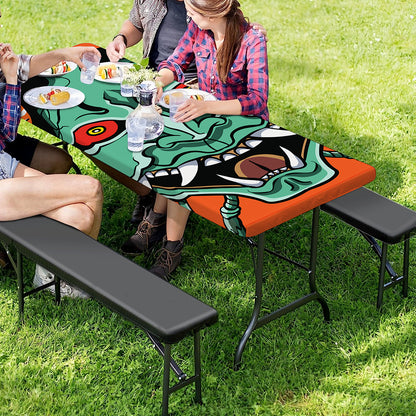 Japanese Demon Print Picnic Table Cover